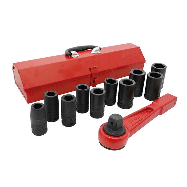 3/4" Drive Deep Socket, SAE, 12 pcs